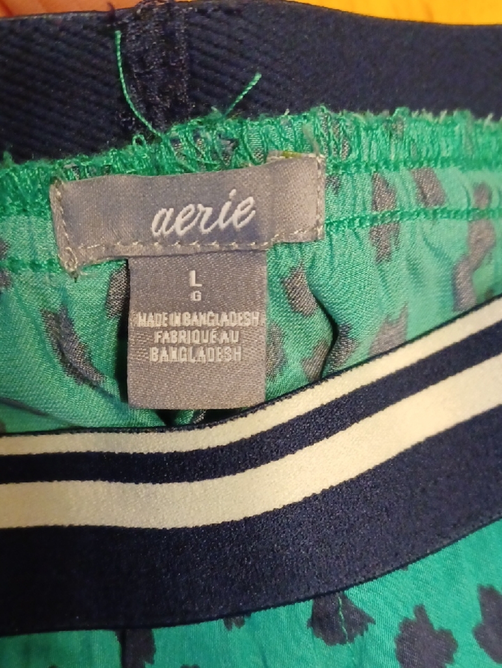 aerie Teal Printed Sleep Shorts with Navy Waistband Size Large - Picture 2 of 8